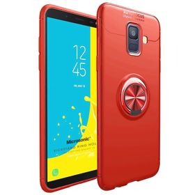 Microsonic Samsung Galaxy J6 Plus Military Ring Holder Kırmızı Kılıf