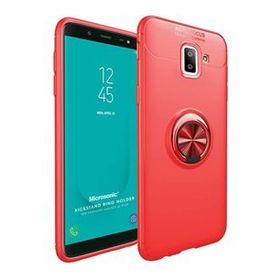 Microsonic Samsung Galaxy J6 Plus Military Ring Holder Kırmızı Kılıf