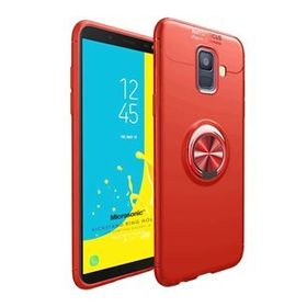 Microsonic Samsung Galaxy J6 Plus Military Ring Holder Kırmızı Kılıf