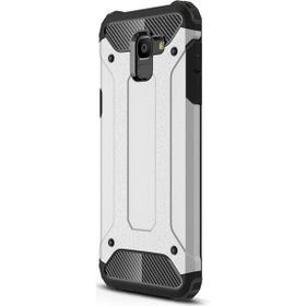 Microsonic Samsung Galaxy J6 Rugged Armor Gümüş Kılıf