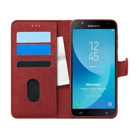 Microsonic Samsung Galaxy J7 Core Fabric Book Wallet Kırmızı Kılıf