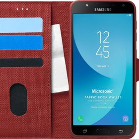 Microsonic Samsung Galaxy J7 Core Fabric Book Wallet Kırmızı Kılıf