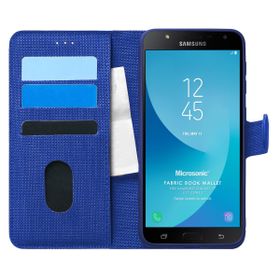 Microsonic Samsung Galaxy J7 Core Fabric Book Wallet Lacivert Kılıf