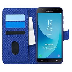 Microsonic Samsung Galaxy J7 Core Fabric Book Wallet Lacivert Kılıf