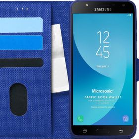 Microsonic Samsung Galaxy J7 Core Fabric Book Wallet Lacivert Kılıf