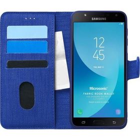 Microsonic Samsung Galaxy J7 Core Fabric Book Wallet Lacivert Kılıf
