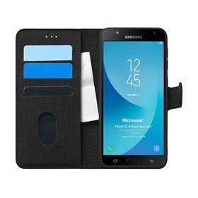 Microsonic Samsung Galaxy J7 Core Fabric Book Wallet Siyah Kılıf