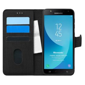 Microsonic Samsung Galaxy J7 Core Fabric Book Wallet Siyah Kılıf