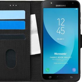 Microsonic Samsung Galaxy J7 Core Fabric Book Wallet Siyah Kılıf