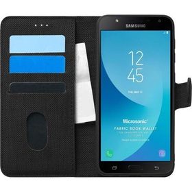 Microsonic Samsung Galaxy J7 Core Fabric Book Wallet Siyah Kılıf