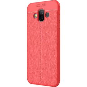 Microsonic Samsung Galaxy J7 Duo Deri Dokulu Silikon Kırmızı Kılıf