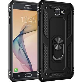 Microsonic Samsung Galaxy J7 Prime Military Ring Holder Siyah Kılıf