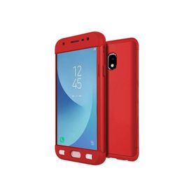 Microsonic Samsung Galaxy J7 Pro Double Dip 360 Protective Kırmızı Kılıf