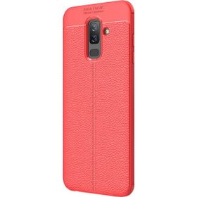 Microsonic Samsung Galaxy J8 Deri Dokulu Silikon Kırmızı Kılıf