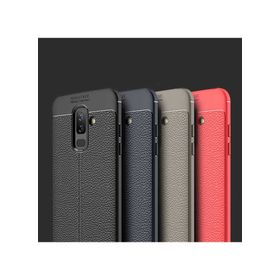 Microsonic Samsung Galaxy J8 Deri Dokulu Silikon Kırmızı Kılıf