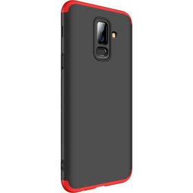 Microsonic Samsung Galaxy J8 Double Dip 360 Protective Siyah Kırmızı Kılıf