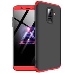 Microsonic Samsung Galaxy J8 Double Dip 360 Protective Siyah Kırmızı Kılıf