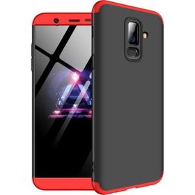 Microsonic Samsung Galaxy J8 Double Dip 360 Protective Siyah Kırmızı Kılıf