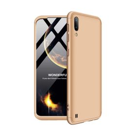 Microsonic Samsung Galaxy M10 Double Dip 360 Protective Gold Kılıf