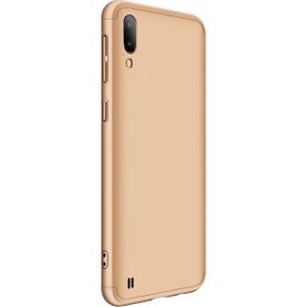 Microsonic Samsung Galaxy M10 Double Dip 360 Protective Gold Kılıf