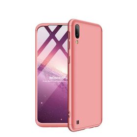 Microsonic Samsung Galaxy M10 Double Dip 360 Protective Gold Kılıf