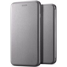 Microsonic Samsung Galaxy M10 Gümüş Deri Ultra Slim Flip Cover Telefon Kılıfı