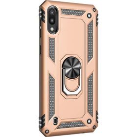 Microsonic Samsung Galaxy M10 Military Ring Holder Gold Kılıf
