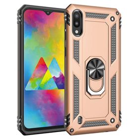 Microsonic Samsung Galaxy M10 Military Ring Holder Kırmızı Kılıf