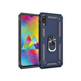 Microsonic Samsung Galaxy M10 Military Ring Holder Lacivert Kılıf