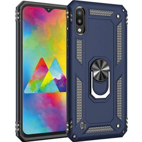 Microsonic Samsung Galaxy M10 Military Ring Holder Lacivert Kılıf