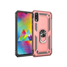 Microsonic Samsung Galaxy M10 Military Ring Holder Rose Gold Kılıf
