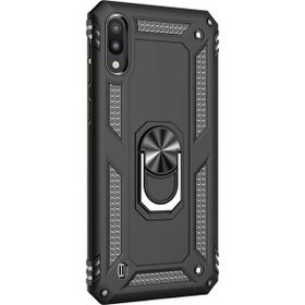 Microsonic Samsung Galaxy M10 Military Ring Holder Siyah Kılıf