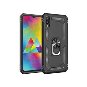 Microsonic Samsung Galaxy M10 Military Ring Holder Siyah Kılıf