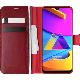 Microsonic Samsung Galaxy M10S Delux Leather Wallet Kırmızı Kılıf