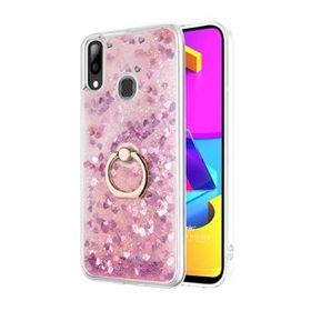 Microsonic Samsung Galaxy M10S Glitter Liquid Holder Pembe Kılıf