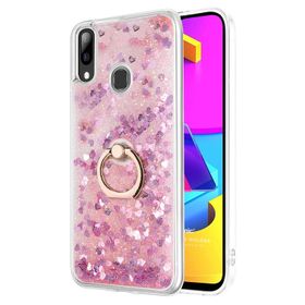Microsonic Samsung Galaxy M10S Glitter Liquid Holder Pembe Kılıf