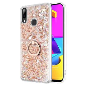 Microsonic Samsung Galaxy M10S Glitter Liquid Holder Pembe Kılıf