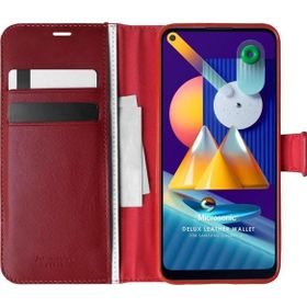 Microsonic Samsung Galaxy M11 Delux Leather Wallet Kırmızı Kılıf