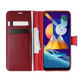Microsonic Samsung Galaxy M11 Delux Leather Wallet Kırmızı Kılıf