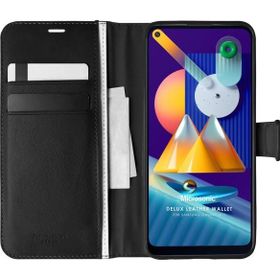 Microsonic Samsung Galaxy M11 Delux Leather Wallet Siyah Kılıf