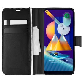 Microsonic Samsung Galaxy M11 Delux Leather Wallet Siyah Kılıf