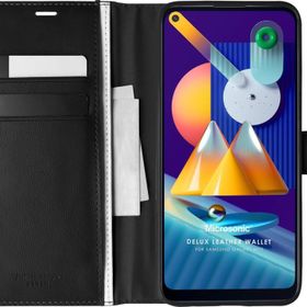 Microsonic Samsung Galaxy M11 Delux Leather Wallet Siyah Kılıf