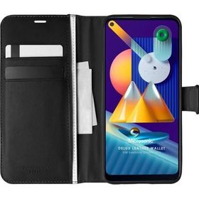 Microsonic Samsung Galaxy M11 Delux Leather Wallet Siyah Kılıf