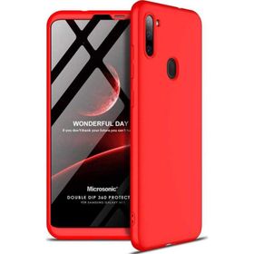 Microsonic Samsung Galaxy M11 Double Dip 360 Protective Kırmızı Kılıf