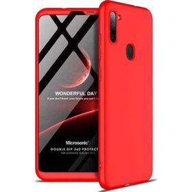 Microsonic Samsung Galaxy M11 Double Dip 360 Protective Kırmızı Kılıf