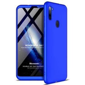 Microsonic Samsung Galaxy M11 Double Dip 360 Protective Mavi Cep Telefonu Kılıfı