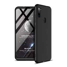 Microsonic Samsung Galaxy M11 Double Dip 360 Protective Siyah Kılıf