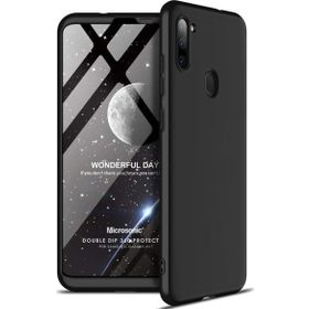 Microsonic Samsung Galaxy M11 Double Dip 360 Protective Siyah Kılıf