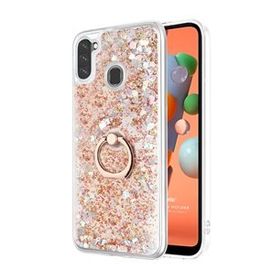 Microsonic Samsung Galaxy M11 Glitter Liquid Holder Gold Cep Telefonu Kılıfı