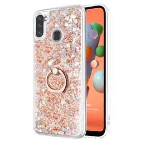 Microsonic Samsung Galaxy M11 Glitter Liquid Holder Gold Cep Telefonu Kılıfı